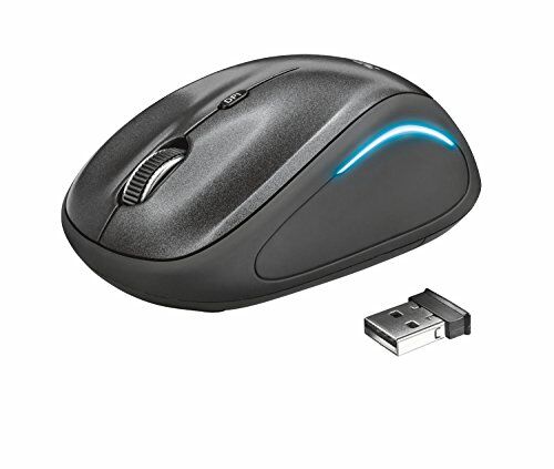 Trust Yvi FX Mouse Wireless con Illuminazione LED, Nero