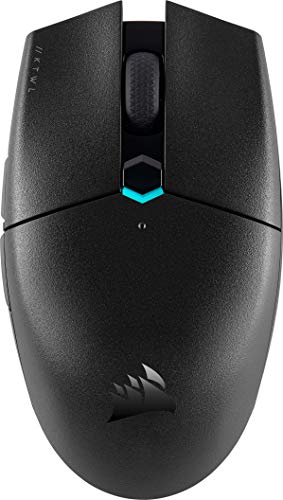 Corsair KATAR PRO Mouse da gioco wireless (sensore ottico 10.000 DPI, forma simmetrica leggera, tecnologia wireless Slipstream Sub-1ms, sei pulsanti programmabili), nero (rinnovato)