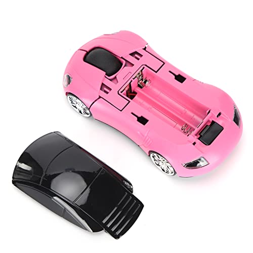 Generic Mouse Senza Fili 2.4G a Forma di Auto, Mouse Wireless per Auto Sportiva con Ricevitore USB per Computer Portatile PC Desktop【Alta sensibilità】 (Roseo)