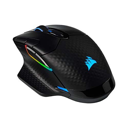 Corsair Dark Core RGB Pro SE, mouse da gioco wireless FPS/MOBA con tecnologia Slipstream, nero, LED RGB retroilluminato, 18000 DPI, ottico, ricarica wireless Qi certificata