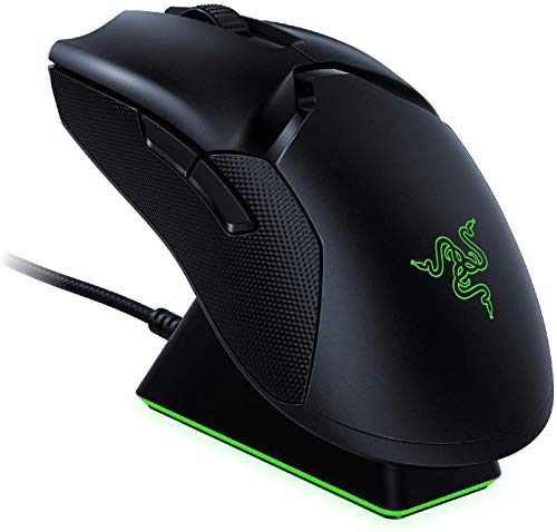 Razer Viper Ultimate Hyperspeed Mouse Wireless da gioco e base di ricarica RGB: Pulsanti più rapidi Sensore ottico 20K DPI Illuminazione Chroma 8 pulsanti programmabili Batteria per giocare