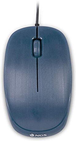 NGS FLAME BLUE Mouse Ottico 1000dpi con Cavo USB, Mouse per Computer o Laptop con 3 Pulsanti, Ambidestro, Blu