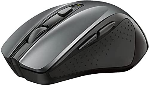 Trust Nito Mouse Wireless, Ergonomico, Utilizzo Confortevole, 6 Pulsanti, Senza Filo, 800-1200-1600-1800-2200 DPI, Indicatore DPI a LED, Mac/PC/Macbook/Laptop/Chromebook Nero