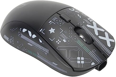 Bewinner Mouse Wireless 2.4G con Mini Ricevitore USB, Mouse Ottico Ergonomico 3600 DPI, Mouse per Computer RGB Ricaricabile per Desktop Portatile (Nero)