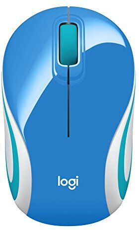 Logitech M187 Mouse Wireless Tascabile Ultra Compatto, 2.4 GHz con Ricevitore USB, Rilevamento ‎Ottico 1000 DPI, 3 Pulsanti, PC/Mac/Laptop, Blu