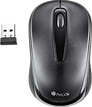 NGS EASY GAMMA Mouse Ottico senza Fili da 1200 DPI con Connessione UBS, 2,4 GHz, 2 Pulsanti + Rotella