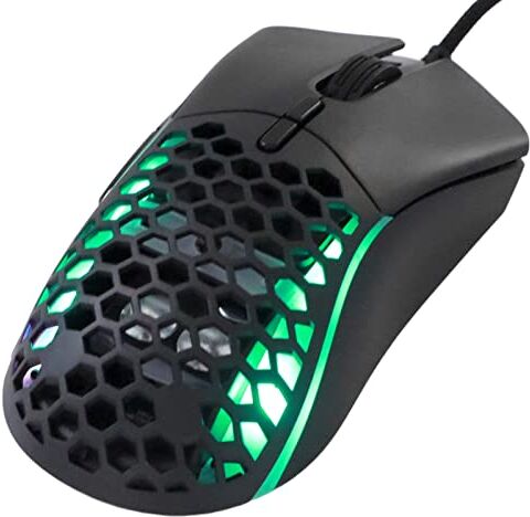 Bewinner Mouse da Gioco RGB, Mouse Ergonomico Cablato Regolabile a 6 Livelli da 12800 DPI, Mouse a Nido d'Ape USB con 13 Effetti di Luce per Computer