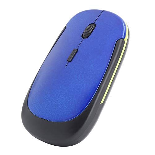 Bewinner Mouse Wireless Mouse Ottico 1600 DPI con Ricevitore USB, per PC Laptop, Ufficio Casa, Design Ergonomico, Facile da Trasportare, Nero (Blu)