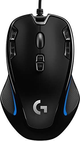 Logitech 300s Mouse Gaming Ottico, 2.500 DPI, RGB, Design Leggero, 9 Pulsanti ‎ Programmabili, Memoria Integrata, Per Entrambe le Mani, Compatibile con PC/Mac/Laptop, Nero