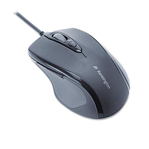 Kensington K72355EU Mouse Pro Fit, Mouse Ottico di Medie Dimensioni con Cavo, 5 Pulsanti e Design Ergonomico per Destrorsi, Connessione Plug & Play, Compatibile con Windows e MacOS, Nero