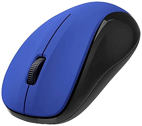 Hama Mouse senza fili (3 tasti, 2,4 GHz, 1200 dpi, mouse ottico wireless, mouse per computer portatile/PC/notebook, silenzioso, batteria per destrorsi, per mancini, ricevitore USB, blu