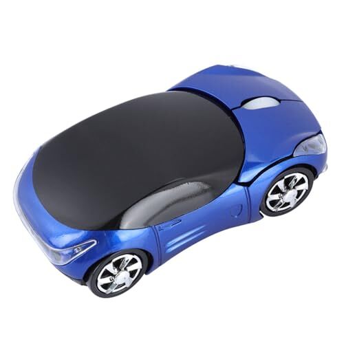 Generic Mouse per Auto Wireless Carino 2.4G con Ricevitore USB Mouse Ottico 1600 DPI per Computer PC, Mouse Ergonomico e Portatile per Giochi e Lavoro d'ufficio (BLUE)