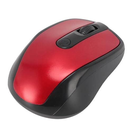 Generic Mouse Wireless 2.4G per Computer Mouse Ottico Wireless Ergonomico da 2.4GHz Controllo Preciso per PC (rosso)