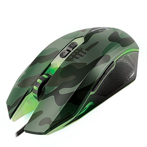 Atlantis triton X700 Mouse gaming Camouflage, risoluzione fino a 2500 dpi, 6 pulsanti programmabili, luce LED tipo RGB programmabile, Software di gestione.