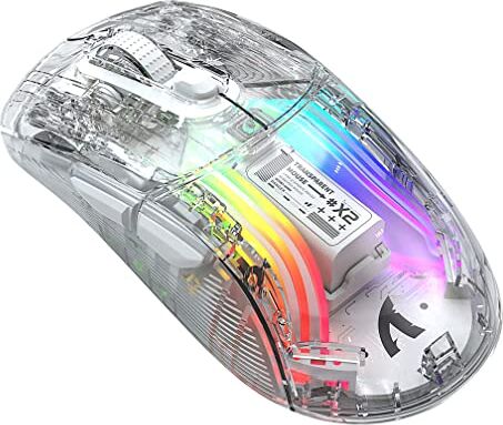 Generic Mouse da gioco wireless colorato RGB, Bluetooth/USB-C Wired Mouse con 7 pulsanti programmabili, mouse ottici silenziosi da ufficio per PC Laptop Macbook (White)