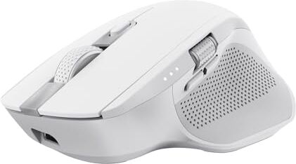 Trust Ozaa+ Mouse Wireless Bluetooth + 2.4GHz, Mouse Silenzioso Multi-dispositivo, Rotellina Laterale, 60% Plastica Riciclata, Mouse Bluetooth Ricaricabile Laptop PC Computer Windows Mac Bianco