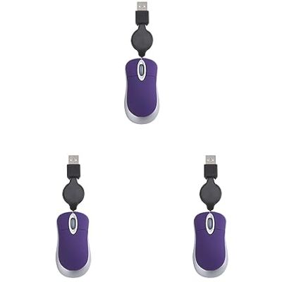 Generic 3 set di mouse per computer cablato ottico carino telescopico retrattile cavo USB design ergonomico mouse da gioco regolabile ufficio bambini viola Generic 3 set di mouse per computer cablato ottico carino telescopico retrattile cavo USB design ergonomico mouse da gioco regolabile ufficio bambini viola