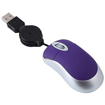 Fiauli Mouse telescopico universale a 3 tasti 1602DPI per computer portatile USB mini mouse ottico cablato, in plastica liscia, mouse ottico per PC portatili, viola Fiauli Mouse telescopico universale a 3 tasti 1602DPI per computer portatile USB mini mouse ottico cablato, in plastica liscia, mouse ottico per PC portatili, viola