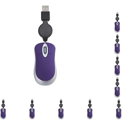 Generic 10 set di mouse per computer cablato ottico carino telescopico retrattile cavo USB design ergonomico mouse da gioco regolabile ufficio bambini viola Generic 10 set di mouse per computer cablato ottico carino telescopico retrattile cavo USB design ergonomico mouse da gioco regolabile ufficio bambini viola