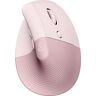 Logitech Lift Mouse Ergonomico Verticale, Senza Fili, Ricevitore Bluetooth o Logi Bolt USB, Clic Silenziosi, 4 Tasti, Compatibile con Windows / macOS / iPadOS, Laptop, PC Rosa