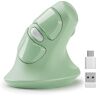 MICROPACK Digitally Yours Micropack, mouse ergonomico senza fili verticale con ricevitore USB-A e USB di tipo C, mouse Ergo con 6 pulsanti e mouse DPI regolabile per Windows, MacBook, PC, laptop e tablet, verde