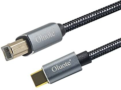 Oluote Cable USB C a Midi, Cable de Impresora Tipo C a Tipo B, Compatible con Macbook air 12 ", Dell XPS 15 13, HP Spectre X2, Chromebook Pixel, Microsoft Surface Pro (3M/9.8FT)