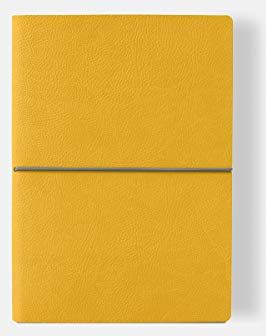 CIAK Notebook Smart con Pagine Numerate a Righe, Taccuino Copertina Resistente, Carta Riciclata Colore Avorio, Fatto a mano, Colore Giallo, Dimensione 15 x 21 cm, Made in Italy