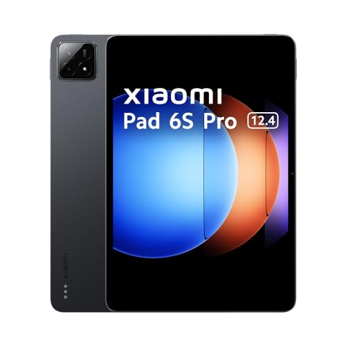 Xiaomi Pad 6S Pro (Tablet) 3K 12.45” 144Hz, 8 GB RAM-256 GB, Snapdragon 8 Gen 2 a 3.19GHz, Batteria da 10.000 mAh, Ricarica a 120W, Nero
