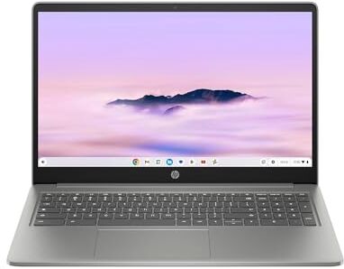 HP Chromebook Plus 15-nb0000sl, Intel Core i3-N305, 8GB RAM LPDDR5, UFS da 128GB, Display da 15,6" HD, IPS, Antiriflesso, Scheda grafica Intel UHD, Wi-Fi, Webcam HD, ChromeOS, Argento Roccia