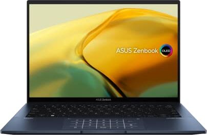 Asus ZenBook 14 OLED UX3402ZA-KM020W Portatile 14" WQXGA+ 90Hz (Intel Core i5-1240P, 16GB RAM, 512GB SSD, Iris Xe Graphics, Windows 11 Home) Colore Blu Tastiera QWERTY spagnola