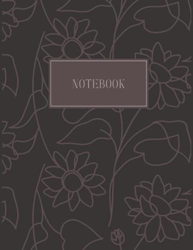 Co., Wild Heart  Designs Notebook: Beautiful deep purple minimalist style floral notebook