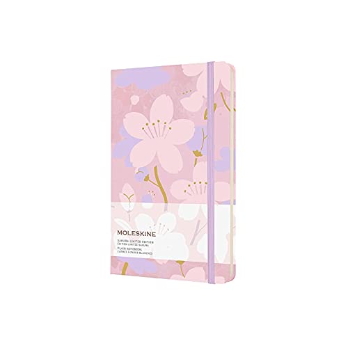 MOLESKINE Limited Edition Sakura Notebook, Large, Plain, Pink/Purple, Hard Cover (5 X 8.25)