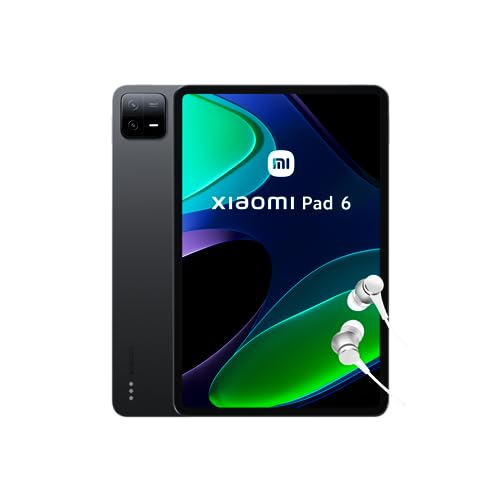 Xiaomi Pad 6 + cuffie (senza custodia) Tablet da 11" (WiFi, display WQHD+ 144Hz, 6GB di RAM, 128GB di ROM, batteria da 8840mAh), grigio (versione ES + 3 anni di garanzia)
