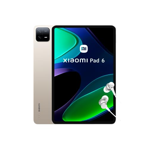 Xiaomi Pad 6 Tablet da 11" (WiFi, display WQHD+ da 144Hz, 6 GB di RAM, 128 GB di ROM, batteria da 8840 mAh), Champagne (versione ES + 3 anni di garanzia)