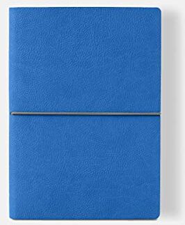 CIAK Notebook Smart con Pagine Numerate a Righe, Taccuino Copertina Resistente, Carta Riciclata Colore Avorio, Fatto a mano, Colore Blu, Dimensioni 15 x 21 cm, Made in Italy