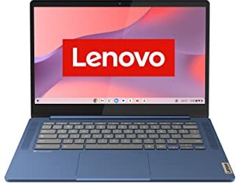 Lenovo Chromebook IdeaPad Slim 3   Display Full HD da 14"   MediaTek Kompanio 520   4 GB RAM   SSD da 128 GB   Grafica ARM Mali-G52   Chrome OS   QWERTZ   Blu   3 mesi Premium Care