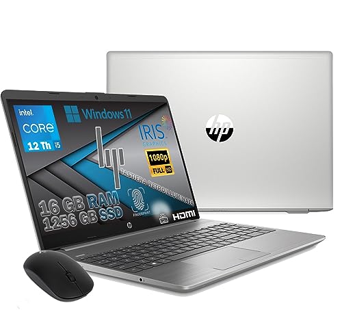 HP 250 G9, Pc Computer PORTATILE LAPTOP NOTEBOOK, SILVER, i5-1235U, Ram 16 GB DDR4, SSD M2 1256 GB, Display 15.6" FHD, Win 11 Pro, TASTIERA RETROILLUMINATA, FINGERPRINT, MOUSE WIFI OMAGGIO