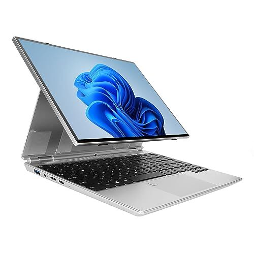 ASHATA Laptop Convertibile 2 in 1, Touchscreen HD da 14 Pollici, Processore Quad Core N5105 Fino a 2,9 GHz, DDR4 da 16 GB, WiFi 2,4 G/5 G, BT 4.2, Lettore di Impronte (16GB+1TB Spina UE)