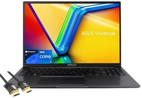 Asus Vivobook 16 Laptop, 16” WUXGA Micro-Edge Display, 12th Gen Intel 10-Cores i7-1255U, 24GB RAM, 1TB PCIe SSD, Keypad, Webcam, 180° Lay-Flat, HDMI, USB-C, PDG HDMI, US Version KB, Win 11 Pro