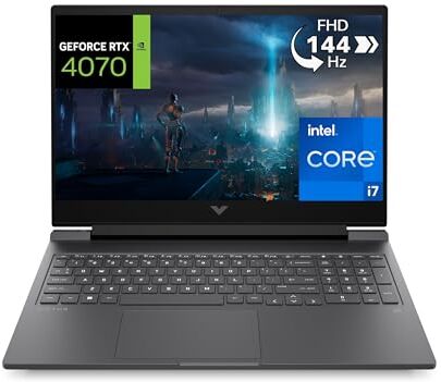 HP Victus 16-r0013sl Notebook, Intel Core i7-13700H, RAM 16GB DDR5 5200MHz, 1TB SSD M.2, Display 16.1" FHD IPS 144Hz, Grafica Nvidia RTX 4070 da 8GB, Wi-Fi 6E, BLE 5.3, Windows 11, Nero