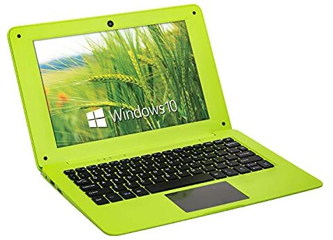 Bigmachine Windows 10 Computer portatile mini 10.1 pollici 32GB ultra sottile e leggero Netbook Intel Quad Core CPU PC HDMI WiFi USB Netflix YouTube (Verde)