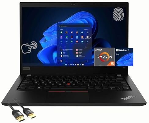 Lenovo ThinkPad T14 Gen 2 Touch Laptop, 14" FHD IPS, AMD 6-Core Ryzen 5 Pro 5650U (Beat i7-1260U), 32GB RAM, 2TB PCIe SSD, WiFi 6, FP Reader, Backlit, USB-C, USM HDMI Cable, US Version KB, Win 11 Pro