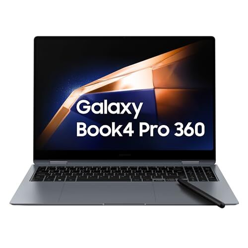 Samsung Galaxy Book4 Pro 360 Laptop, 16", Intel Core Ultra 7, 16GB, 512GB, Moonstone Gray [Versione italiana]
