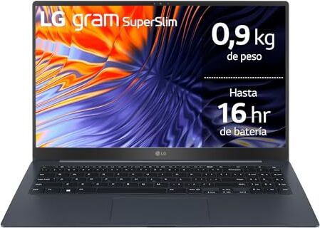 LG Superslim 15Z90RT-G.AA75B Notebook ultraleggero da 15,6" OLED FHD (16:9) 990g Intel Core i7 13, Gen 16 GB RAM, 512 GB SSD NVMe, tastiera Windows 11, ES, blu