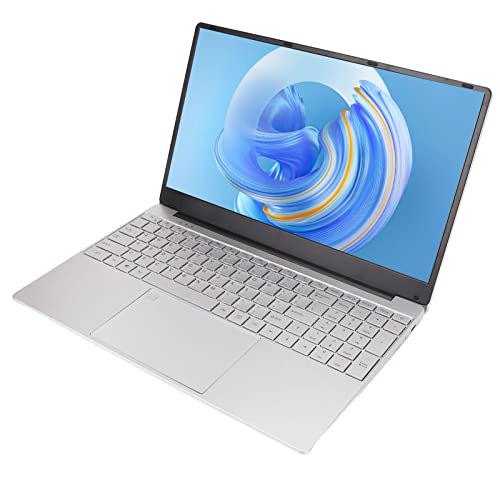 Naroote Laptop 2.0GHz CPU 100-240V Display FHD 5G WiFi Silver Notebook Lettore di Impronte Digitali per le Aziende (Spina UE)