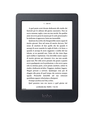 Kobo Nia   eReader   Touchscreen antiriflesso da 6"   Luminosità regolabile   Sottile e leggero   eBook   WiFi   8 GB di archiviazione   Tecnologia Carta E Ink   Nero