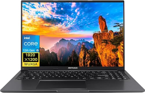 Asus Computer portatile Vivobook 16 2023, 16 pollici WUXGA (1920 x 1200) 16:10, CPU Intel Core i5-1235U, 16 GB RAM, SSD da 512 GB, grafica Intel UHD, Wi-Fi, sottile e leggero, Windows 11 Home, Indie