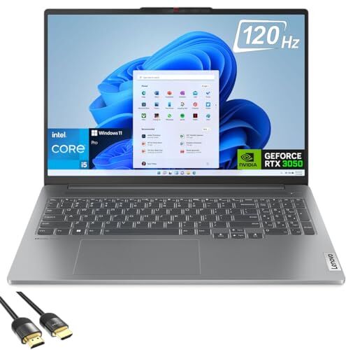 Lenovo IdeaPad Pro 5i Laptop, 16″ WQXGA 120Hz Display, 13th Gen Intel Core i5-13500H, GeForce RTX 3050, 16GB RAM, 2TB PCIe, WiFi 6, Backlit KB, Keypad, TB 4, US Version KB, PDG HDMI, Win 11 Pro