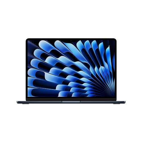 Apple laptop MacBook Air 13" con chip M3 (2024): display Liquid Retina 13,6", memoria unificata 8GB, archiviazione SSD 256GB, videocamera FaceTime HD 1080p, Touch ID; Mezzanotte
