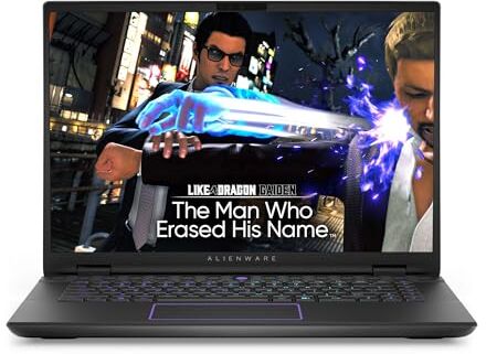 Dell Alienware M16 Gaming Laptop 16 QHD+ Display, Intel Core Ultra 9-185H, 32 GB DDR5 RAM, 1 TB SSD, NVIDIA GeForce RTX 4070 8 GB GDDR6, Windows 11 Home Dark Metallic Moon